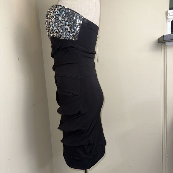 NWT RUBY ROX Y2k Mermaid Bandage Mini Dress Strapless Sequined Top Size Medium - Picture 6 of 8